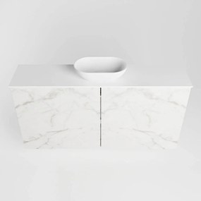 Mondiaz Fowy toiletmeubel 100cm Carrara met witte waskom midden en kraangat