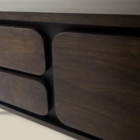 Donkerbruin Tv-meubel Mangohout - 160x40x55cm.
