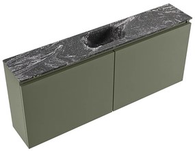 Mondiaz Ture DLux toiletmeubel 120cm army met wastafel lava midden zonder kraangat