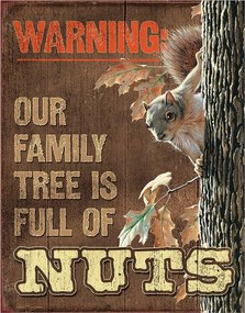 Metalen bord Family Tree - Nuts