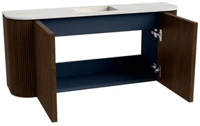 Mondiaz Joya DLux 95cm toiletmeubel ronding links/rechts walnut met wastafel faye midden zonder kraangat opalo