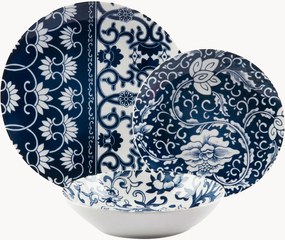 Porseleinen serviesset Blue Silk, 6 personen, 18-delig