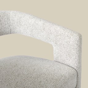 Design Eetkamerstoel Creme Volledig Stof