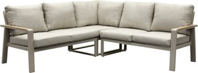 Lola hoek loungeset 3-delig aluminium latte zand