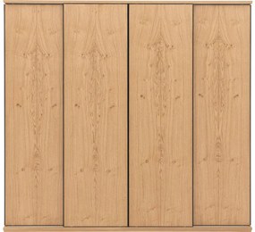 Goossens Excellent Kledingkast Wood, 240 cm breed, 223 cm hoog, 4 hout schuifdeuren