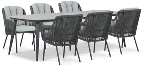 Tuinset 6 personen 240 cm Aluminium/rope Grijs Santika Furniture Santika