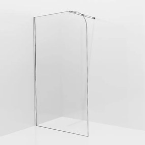 Aqua Vista Inloopdouche - 90x200cm - afgeronde glaswand - helder glas - wandarm - chroom SW1245009/SW797904