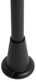 Staande buitenlamp zwart met ribbel glas 100 cm IP44 - Charlois Ribbed