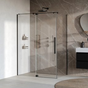 Brauer Stellar douchecabine met draaideur 140x80cm zwart mat