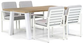 Tuinset 4 personen 180 cm Aluminium Wit Santika Furniture Santika