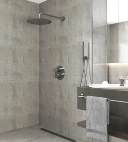 Saniclear Iron inbouw regendouche rond met 30cm hoofddouche en muurarm verouderd ijzer - gunmetal