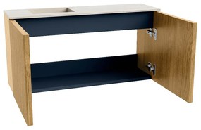 Mondiaz Joya DLux 80cm toiletmeubel oak met wastafel faye links 1 kraangat meli