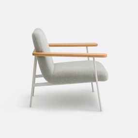 Fauteuil met massief eiken armleuningen en stof, Lulet