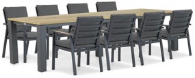 Tuinset 8 personen 300 cm Aluminium/teak Grijs Lifestyle Garden Furniture Marseille/Riviera