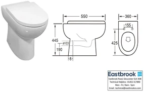 Eastbrook Osterley Comfort staand toilet met vortex spoeling wit glans