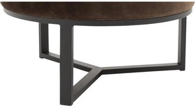 Goossens Excellent Salontafel Enza rond, stof bruin, elegant chic, 70 x 36 x 70 cm