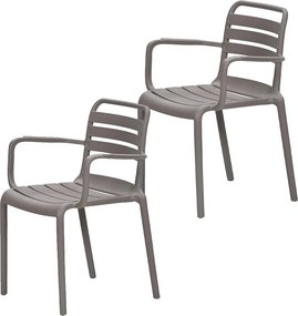 Garden Impressions Moos tuinstoel taupe - 2 stuks