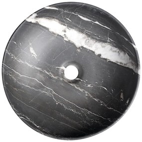 Sapho Rondane keramische waskom 41x41cm zwart marmer