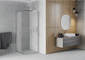 Mexen Rio vierkante douchecabine 80 x 80 cm, matglas, chroom - 860-080-080-01-30