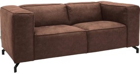 Goossens Bank Calvin bruin, micro leer, 2-zits, modern design