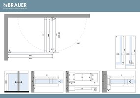 Brauer Void profielloze douchecabine 80x100cm koper geborsteld PVD