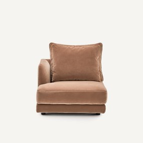 Halve bank links, modulair, van fluweel, TIBERIO