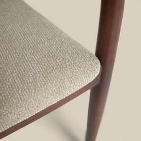 Eetkamerstoel Walnoot Hout Met Beige Zitting