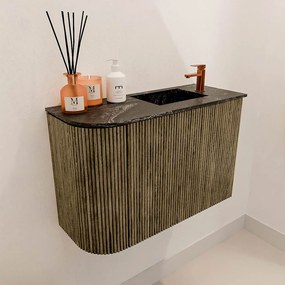 Mondiaz Joya DLux 60cm toiletmeubel ronding links dusk met wastafel faye rechts 1 kraangat lava