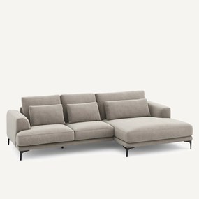 XL hoekbank rechts in chenille fluweel, MARSILE