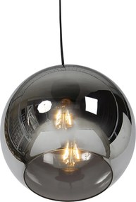 Smart hanglamp zwart met smoke glas incl. Wifi A60 - Wallace