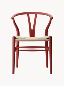 Houten stoel CH24 Wishbone Chair met handgevlochten zitvlak