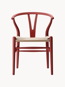 Houten stoel CH24 Wishbone Chair met handgevlochten zitvlak