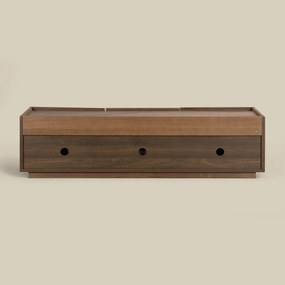 Tv-meubel Walnoot Met Stoffen Deuren 150 Cm - 150x40x40cm.