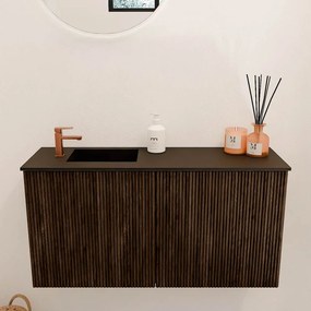 Mondiaz Joya 80cm toiletmeubel walnut met wastafel faye links 1 kraangat urban