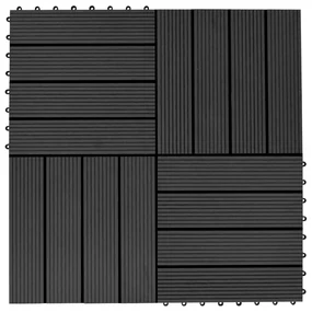 vidaXL 22 st Terrastegels 30x30 cm 2 m² HKC zwart