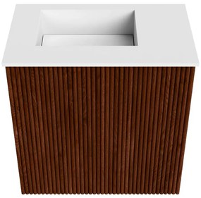 Mondiaz Joya 40cm toiletmeubel ruby met wastafel faye links zonder kraangat talc