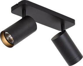 Moderne plafondlamp zwart 2-lichts GU10 70mm - Jeana Luxe
