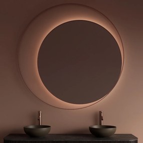Gliss Design Kosmos spiegel rond met cirkel 140cm koper rosé met handsensor