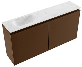 Mondiaz Ture DLux toiletmeubel 100cm rust met wastafel opalo links zonder kraangat