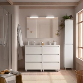 Muebles Project badmeubel 120cm met 6 lades en wastafel wit mat