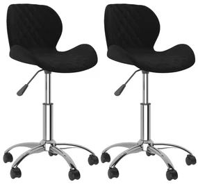 vidaXL Eetkamerstoelen draaibaar 2 st fluweel zwart