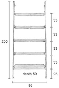 Metalen Leunrek - 86x45x200cm.