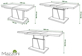 Mazzoni GRAND NOIR wit / zwart, salontafel