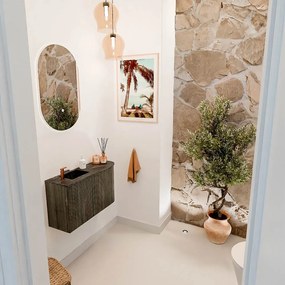 Mondiaz Joya DLux 70cm toiletmeubel ronding rechts shadow met wastafel faye links 1 kraangat lava