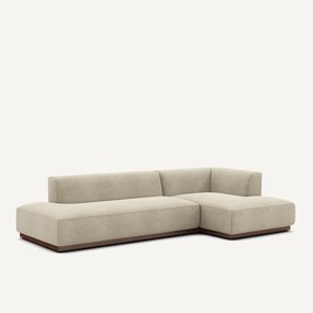 XL rechte hoekbank in linnen fluweel, JACOPO