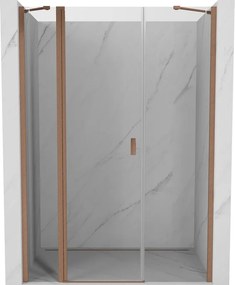 Mexen Mist draaideur douchedeur 140 cm, transparant, geborsteld koper - 8A4-140-001-65-00