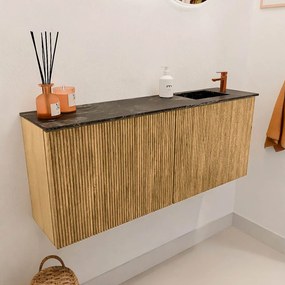 Mondiaz Joya DLux 100cm toiletmeubel oak met wastafel faye rechts 1 kraangat lava