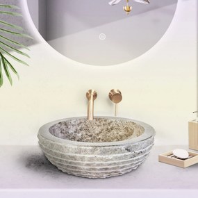 Sanigoods Eliza waskom rond 35x15cm grijs
