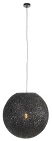 Landelijke hanglamp zwart 60 cm - Corda Landelijk E27 bol / globe / rond rond Binnenverlichting Lamp