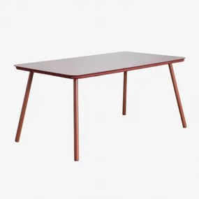 Rechthoekige Eettafel Van Glas En Aluminium (160x90 Cm) Arhiza Rode Dakpan - Sklum